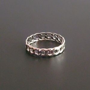 ESTATE FIND LADIES NEW SIZE 6 CHAIN ETERNITY BAND SILVER RING